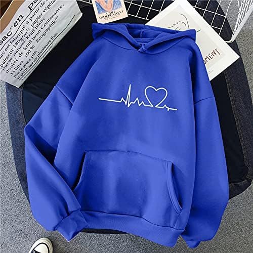 Hoodies for Women Fashion Printed Sweatshirt Long Sleeve Sweater Pullover Autumn Trend Clothing With Pockets