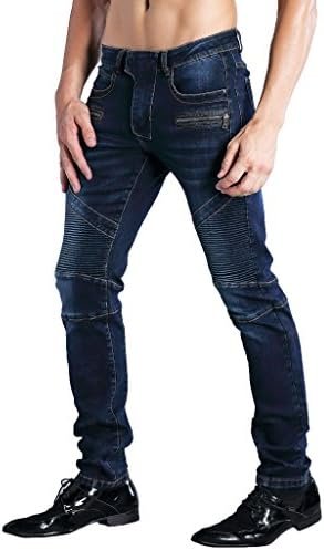 Black Jeans for Men Slim Fit, Men's Comfy Stretch Ripped Distressed Jeans Pants Rock Revival, Designer Jeans