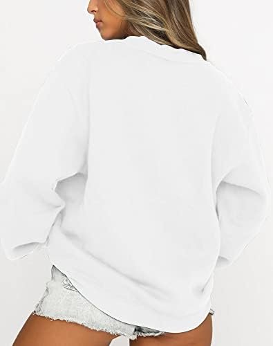 Women's Long Sleeve Sweatshirt Casual Oversized Pullover Hoodies Fall Tops