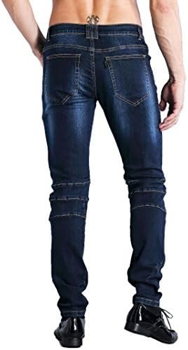 Black Jeans for Men Slim Fit, Men's Comfy Stretch Ripped Distressed Jeans Pants Rock Revival, Designer Jeans