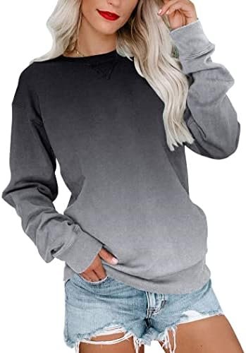 Womens Casual Sweatshirt Long Sleeve Tops Cute Pullover Loose Fit