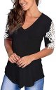 Women's Tank Tops V Neck Casual Blouse Tunic Womens Short Sleeve Summer Blouses