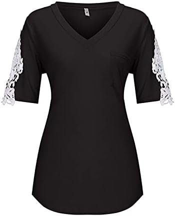 Women's Tank Tops V Neck Casual Blouse Tunic Womens Short Sleeve Summer Blouses