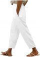 Women Fashion Solid Fully Embroidered Fabric Casual High Waisted Pants Plus Pants