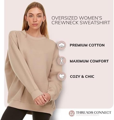 Oversized Sweatshirt for Women – Pullover Soft Trendy Sweatshirt