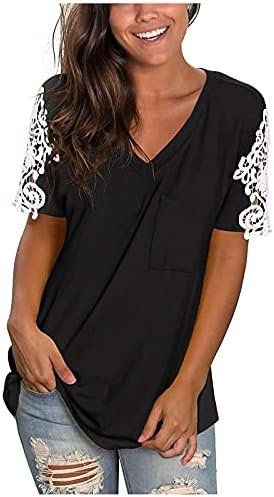 Women's Tank Tops V Neck Casual Blouse Tunic Womens Short Sleeve Summer Blouses