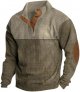 Men's Pullover Sweatshirts Long Sleeve Shirts Casual Thermal Loose Fit Button Up Pullovers, S-3XL