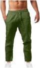 Mens Fashion Casual Printed Pocket Lace Up Pants Large Size Pants Mens Linen Pants