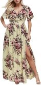 Plus Size Neck Party Short Sleeve Boho Print Women Floral Dress Cotton Dresses for Women Casual Summer