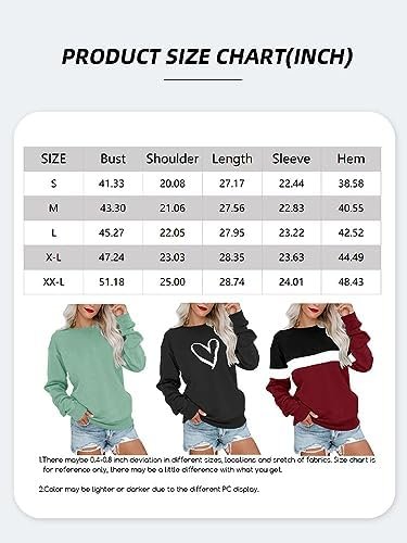 Womens Casual Sweatshirt Long Sleeve Tops Cute Pullover Loose Fit