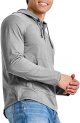 Mens Lightweight Jersey Hoodie, Cotton Hooded Sweatshirt With Collar